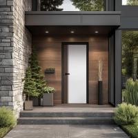 ราคา Big hot ECO DOOR ประตูภายนอก uPVC รุ่น ED2 ขนาด 80x200 ซม สีทูโทน น้ำตาล ขาว เจาะลูกบิด สินค้าขายดี (26592738243)