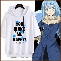 ราคา เสื้อยืดฮู้ดแขนสั้นลาย Slime Rimuru Tempest สำหรับใส่สบายและลำลอง (46856883439)