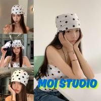 ราคา MOI พร้อมส่ง ผ้าโพกหัว ผ้าสี่เหลี่ยม ผ้ามัดผมเกาหลีสไตล์วินเทจ ผ้าโพกผมลายจุด สีขาว แฟชั่นสตรี TJ008 (44412300711)