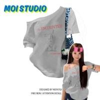 ราคา MOI เสื้อปาดไหล่ ผู้หญิง เกาหลีสไตล์ ผ้าCOTTON โคตรนุ่ม OVERSIZE เสือใส่สบาย ส่งจากไทย พิมพ์ลาย ENCOUNTER COD (50906998291)