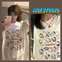 ราคา MOI เกาหลีสไตล์ เสื้อคิตตี้ เสื้อยืดผู้หญิง ผ้าCOTTON พิมพ์ลาย ZORESCO KITTY OVERSIZE เสื้อคอกลม ส่งจากไทย COD (51954382065)