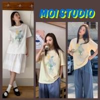 ราคา MOI เกาหลีสไตล์เสื้อสวยๆ OVERSIZE พิมพ์ลาย Vase ผ้าCOTTON โคตรนุ่ม โคตรนุ่ม เสือใส่สบาย ส่งจากไทย COD (54354648686)