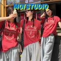 ราคา MOI แดงแฟชั่นเสื้อสวยๆ เสื้อยืดผู้หญิง พิมพ์ลาย NCWSA เสื้อยืด oversize ผ้าCOTTON โคตรนุ่ม เสือใส่สบาย COD (50103820122)
