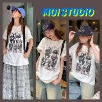 ราคา MOI พร้อมส่ง OVERSIZE เสื้อยืดผู้หญิง วินเทจอเมริกัน ผ้าCOTTON โคตรนุ่ม โคตรนุ่ม เสือใส่สบาย พิมพ์ลาย BEATLES (47256755353)