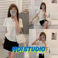 ราคา MOI เกาหลีสไตล์ Polka Dot เสื้อครอป แฟชั่น เสื้อเกาหลี OVERSIZE โคตรนุ่ม ใส่สบาย ส่งจากไทย พร้อมส่ง KJ17 (43815155420)