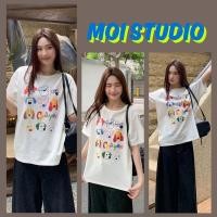 ราคา MOI เกาหลีสไตล์ผู้หญิง พิมพ์ลาย CRAYON DOG ผ้าCOTTON โคตรนุ่ม OVERSIZE เสือใส่สบาย เสื้อสวยๆเสื้อยืด COD (49104625325)