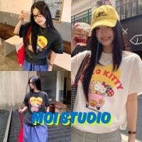 ราคา MOI สไตล์เกาหลี เสื้อยืดคอกลมแขนสั้น ลาย HELLO KITTY ผ้า Cotton แท้ 100 สัมผัสนุ่มละมุน ใส่สบายมาก ส่งจากไทย (41311549004)