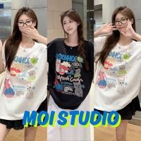 ราคา MOI พร้อมส่ง เกาหลีสไตล์ OVERSIZE ผู้หญิง เสื้อยืด ผ้าCOTTON โคตรนุ่ม เสื้อคอกลมเสื้อยืด พิมพ์ลาย SKNHD BEAR (56455465166)