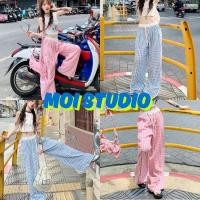 ราคา MOI กางเกงลายสก็อต สไตล์เกาหลี ผู้หญิงเอวสูงยางยืด กางเกงขายาวผู้หญิง ส่งจากไทยNK25071 (42008946872)