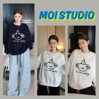 ราคา MOI เสื้อสวยๆแฟชั่น ผู้หญิง เสื้อกันหนาว แขนยาว พิมพ์ลาย cute dog OVERSIZE ผ้าCOTTONา สวมใส่สบาย COD (48002889290)