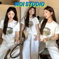 ราคา MOI เสื้อสวยๆ ผู้หญิง พิมพ์ลาย DOUINEY OVERSIZE ผ้าฝ้าย 100 โคตรนุ่ม โคตรนุ่ม เสือใส่สบาย COD (44177418160)