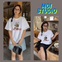 ราคา MOI เกาหลีสไตล์ เสื้อยืดผู้หญิง พิมพ์ลาย ACRAB Panda เสื้อสวยๆ OVERSIZE ผ้าCOTTON โคตรนุ่ม โคตรนุ่ม เสือใส่สบาย COD (42477631909)