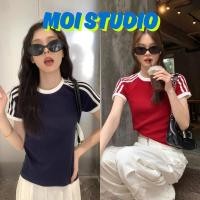 ราคา MOI เสื้อยืดแขนสั้น 3 แถบ เสื้อสั้นเข้ารูปสไตล์สปอร์ตสาวหวานสุดฮอต เสื้อแขนสั้นรัดรูปน่ารัก ส่งจากไทย T922 (42917302782)