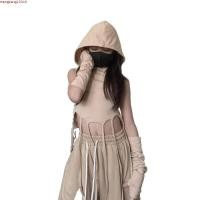 ราคา KeDaYa พร้อมส่ง เสื้อกั๊กมีฮู้ด ถุงมือครึ่งนิ้ว สไตล์เกาหลี เสื้อครอปแฟรนจ์อเมริกัน ฮิปฮอปแฟชั่น ชุดเต้นเด็กสมัยใหม่ Y2K OOTD (53805763303)