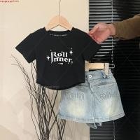 ราคา ชุดเสื้อแขนสั้น ผ้ายีน สองชิ้น แฟชั่นฤดูร้อน สําหรับเด็กผู้หญิง 2024 (43878323043)