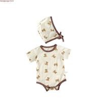 ราคา Baby Clothing Set Cartoon Bear Print Short Sve Romper Bodysuit and Hat Newborn Baby Boys Girls 3 24 Months (40278559101)