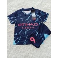 ราคา เสื้อบอลเด็ก ชุดเยือน แมนเชสเตอร์ซิตี้เบอร์9ชื่อฮาแลนด์ เสื้อ กางเกง ปี2023 (57905239996)