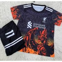 ราคา ชุดฟุตบอลเด็กสีส้มดำเบอร์11สกรีนชื่อM SALAHเสื้อ กางเกง (55007784464)