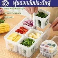 ราคา CODกล่องผัก กล่องใส กล่องเก็บอาหาร พร้อมฝาปิด รักษาความสด แบ่งช่องระบายน้ํา 4 6 ช่อง มีหลายขนาด กล่องแยกประเภทอาหาร (24511838688)