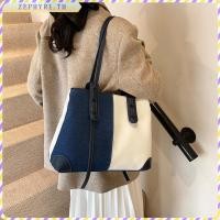 ราคา zephyr1 th กระเป๋าโท้ทผู้หญิง Patchwork กระเป๋าถืออินเทรนด์ซิปปิดกระเป๋าถือผ้ายีนส์ 2 ช่องกระเป๋าช้อปปิ้งเรียบง่ายมีสไตล์กระเป๋าบีบอัด (44607124342)