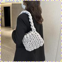 ราคา zephyr1 th กระเป๋าทอมือผู้หญิงแฟชั่นผ้าขนสัตว์ถักกระเป๋าถือไหล่ของขวัญวันหยุด สีเทา (28694380074)
