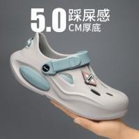ราคา 5ซม รองเท้าแตะผู้ชายฤดูร้อนสวมใส่ รองเท้าแตะชายหาดพื้นหนา Eva ลื่นคลาสสิก (26586570967)