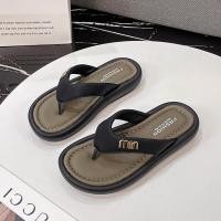 ราคา แฟชั ่ นผู ้ หญิงหนังแท ้ Flip Flop ชายหาดด ้ านล ่ างหนาคุณภาพสูง (24977100582)