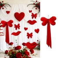 ราคา YU Enchanting Romance Red Heart Shape Bowknot แขวนตกแต่งสําหรับวาเลนไทน์ฉลองสร้างเทศกาลLoving Atmosp (44377708828)