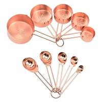 ราคา YU สแตนเลส Rose Gold ช้อนตวงถ้วยชุดแกะสลักเครื่องหมายไม้บรรทัดขนาด Stackable Tablespoon (26194289540)