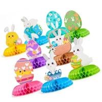 ราคา YU Pack of 9 Pre Assembled Rabbit Honeycomb Decorative Easy Setups Party Supplies (44857131031)