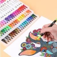 ราคา Giorgione water based hook pen double head washable color brush 24 color 80 color soft head watercolor pen set (25322749275)