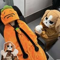 ราคา ผ้าคลุมไหล่อเนกประสงค์ มีฮู้ด ผ้าคลุมกันหนาว ขนนุ่ม ผ้าห่มมีฮู้ด รูปแบบลูกสุนัข และแครอท 90x140ซม (40126997050)