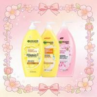 ราคา Garnier Bright Body การ์นิเย่ ผลิตภัณฑ์บำรุงผิวกาย 400ml Bright Complete Extra Sakura Glow Vit C (58107610337)