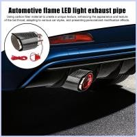 ราคา เคล็ดลับท่อไอเสียท่อไอเสียท่อไอเสียพร้อมไฟ LED Muffler Tip เปลวไฟ Tailpipe สําหรับการขับรถการปรับเปลี่ยนรถ saercbth (57707409301)