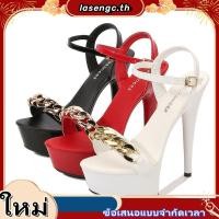 ราคา รองเท้าแตะสุภาพสตรีโซ่โลหะ 5 นิ้ว 13 ซม รุ่นแสดงสุภาพสตรีรองเท้าส้นสูงเซ็กซี่ (54657643753)