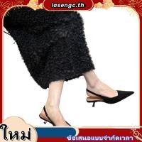 ราคา รองเท้าส้นสูงผู้หญิงรองเท้าแตะส้นเตี้ยสไตล์เกาหลีหัวแหลมแฟชั่นหัวปิด35 39หลา (53557782748)