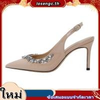 ราคา มิ้ม แฟชั่น รองเท้าส้นสูงผู้หญิงหัวปิดหนังแก้ว รองเท้าส้นสูงหนังแก้วติดหิน 9 ปล้อง รหัส ยู16 (53157787180)