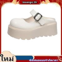 ราคา รองเท้าส้นสูงผู้หญิงพื้นยาง 6 8 ซม ปิดนิ้วเท้า PU (51907773532)