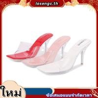 ราคา รองเท้าคริสตัลสุภาพสตรีรองเท้าแตะแก้ว 8 ซม 3 1 นิ้วรองเท้าส้นสูงเซ็กซี่ Size 45 (49707807072)