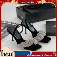 ราคา TLHGQ รองเท้าส้นสูง เปิดนิ้วเท้า ประดับเพชร พลอยเทียม แฟชั่นฤดูใบไม้ผลิ และฤดูร้อน สําหรับผู้หญิง (45207673212)