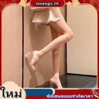 ราคา รองเท้าส้นสูงโปร่ง PVC ส้นหนา พร้อมเข็มขัดคริสตัล ขนาดใหญ่ ไซส์43 ดีไซน์เซ็กซี่ (49157798101)