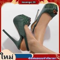 ราคา รองเท้าส้นสูงผู้หญิงไซส์ใหญ่ ส้นเข็มสูงพิเศษ สายคาดหัวเข็มขัด ยางรัดส้น ไซส์35 42 (46207749045)