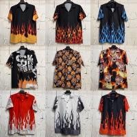 ราคา เสื้อเชิ้ตลายเปลวไฟสไตล์ฮาวายไซส์ xs 6xl นุ่มสบายข้อบกพร่อง (24443241349)