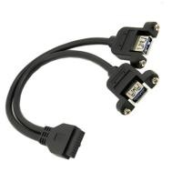 ราคา BTM USB3 0 พอร์ตหญิงคู่ถึง 20pin เมนบอร์ด Header สายติดตั้งง่าย (52357371196)