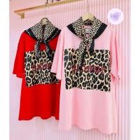 ราคา สินค้าพร้อมส่ง เสื้อผ้านำเข้างานป้ายเกาหลี แบรนด์ ZITONG เสื้อยืดคอกลมOversize แต่งอะไหล่พร้อมผ้าพันคอ (42312866513)
