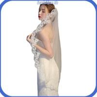 ราคา ผ้าคลุมหน้าเจ้าสาวลายลูกไม้สีขาว (53207310756)
