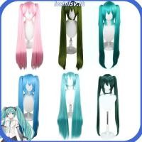 ราคา Alittlesearch11 Vocaloid Cosplay Wigs 110cm Long Green Pink With 2 Clip Miku Synthetic Hair Wig TH (27872421688)