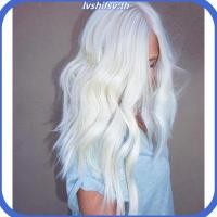 ราคา วิกผมยาวหยิกสังเคราะห์สีขาวสำหรับผู้หญิง (48507157769)