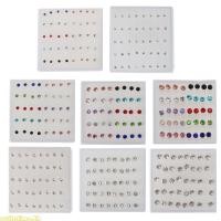 ราคา Time ต่างหู Hypoallergenic สีสันสดใส 20 คู่จมูก Lip Faux สําหรับ Rhinestone Stud Earr (42252275705)