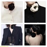 ราคา Time Leathers Camellia Flower Collar Necklace Temperament Lace up Necklace Vintage Choker Jewelry Clavicle Chain Necklac (53907307087)